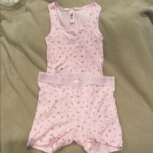 SKIMS Pink Floral Cotton Set